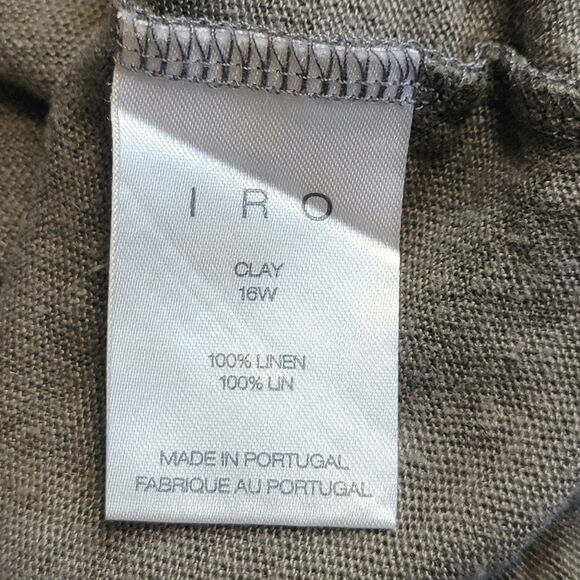 IRO Linen Distressed Crewneck Top Short Sleeve Gray T Shirt Casual Urban Boho XS - Picture 9 of 11